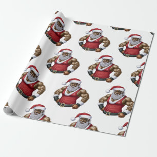 Papel De Presente Tenha Um Melanino Natal Negro Papai Noel