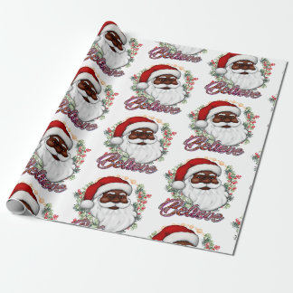 Papel De Presente Tenha Um Melanino Natal Negro Papai Noel