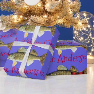 Papel De Presente "Tenha um Natal Jolly Walleye" Walleye Pike