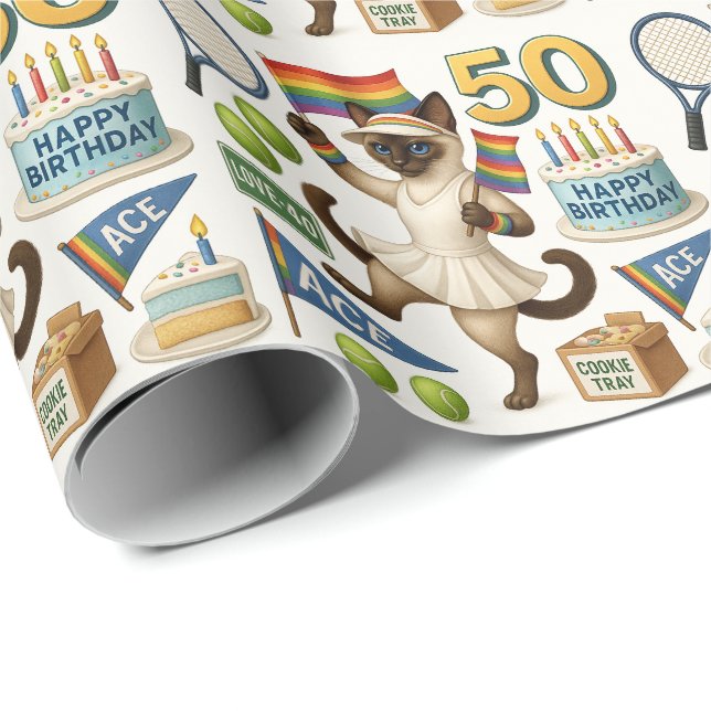 Papel De Presente Tênis 50º aniversário para os amantes de gatos (Ponta do rolo)