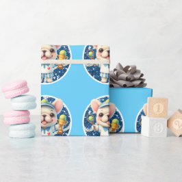 Papel De Presente Tênis Ball Blue temido para Chá de fraldas Menino