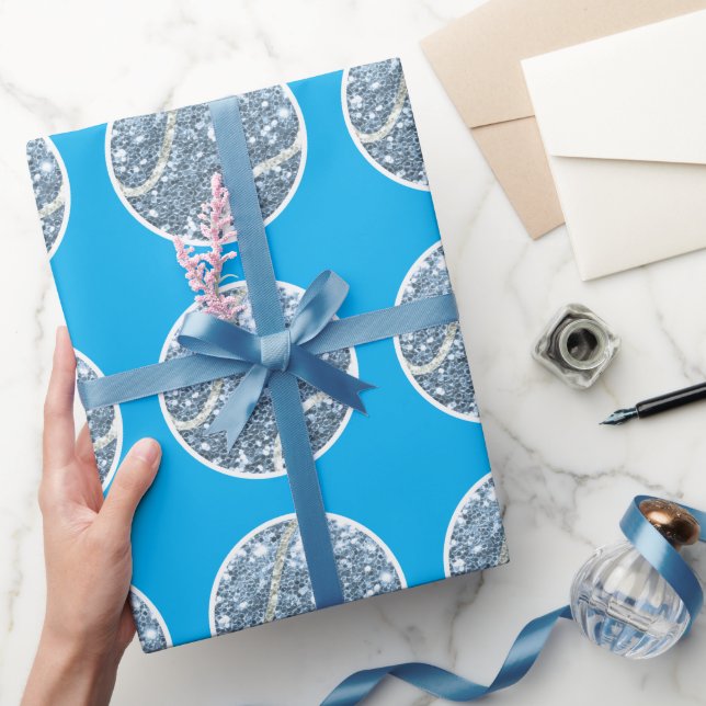 Papel De Presente Tênis Ball Blue temido para Chá de fraldas Menino (Presentear)