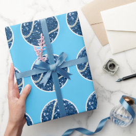 Papel De Presente Tênis Ball Blue temido para Chá de fraldas Menino