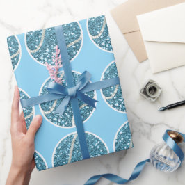 Papel De Presente Tênis Ball Blue temido para Chá de fraldas Menino