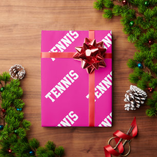 Papel De Presente Tênis Estiloso Atleta Branco Texto Em Rosa Vibrant
