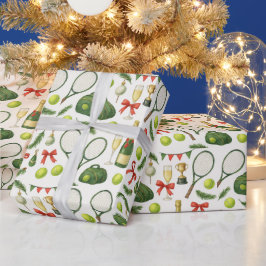 Papel De Presente Tênis Natal temido com raquete e bola