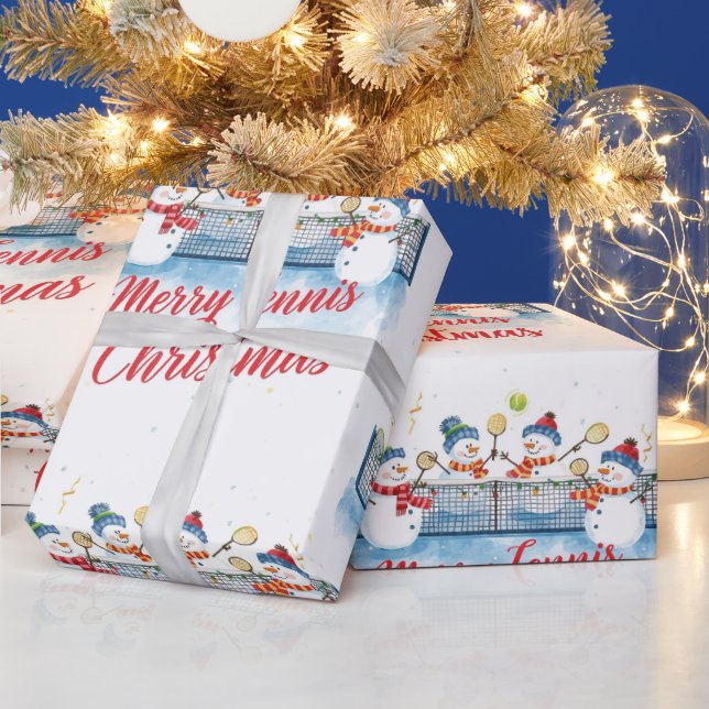 Papel De Presente Tennis Christmas  Festive Snowman  (Feriados)