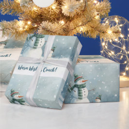 Papel De Presente Tennis Christmas  Festive Snowman 
