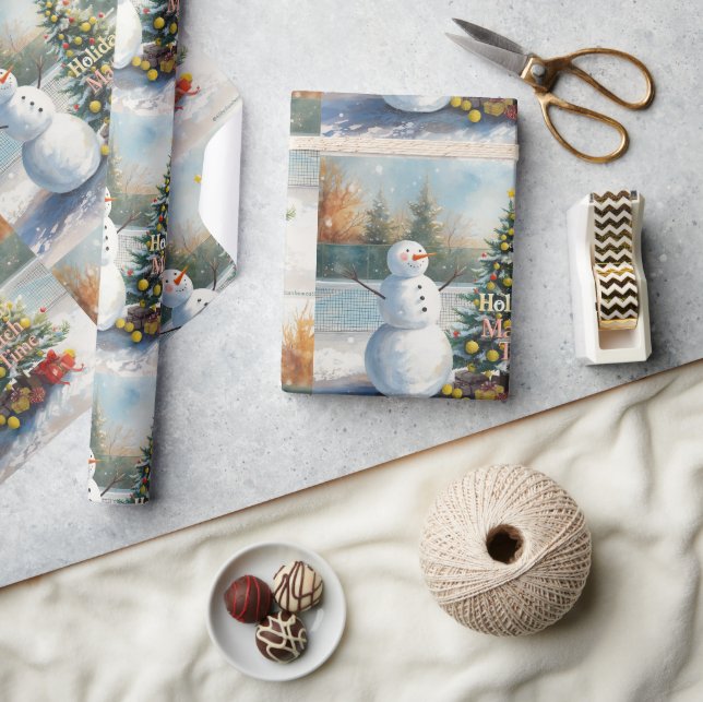 Papel De Presente Tennis Christmas  Festive Snowman  (Artesanato)