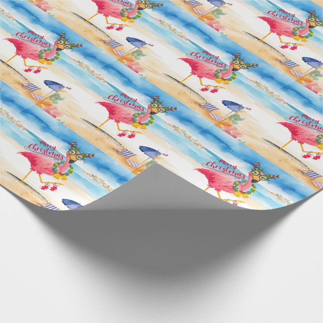 Papel De Presente Termo Flamingo Christmas (Ponta)