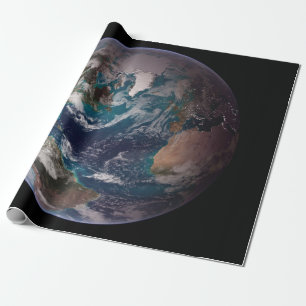Papel De Presente Terra Blue Marble (Hemisfério Ocidental)