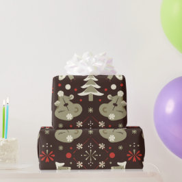 Papel De Presente Terra das Maravilhas do inverno: Padrão Festivo de