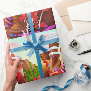 Papel De Presente Terra De Chocolate