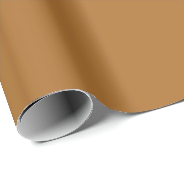 Papel De Presente Terra do Sudão Marrom Cor Sólida Neutra Impressão (Ponta do rolo)
