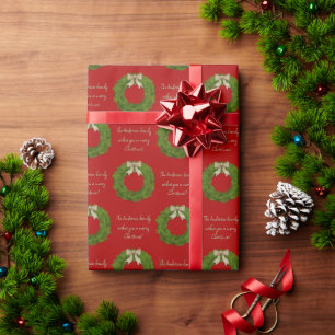 Papel De Presente Terra Evergreen com Natal de Mensagem Personalizad