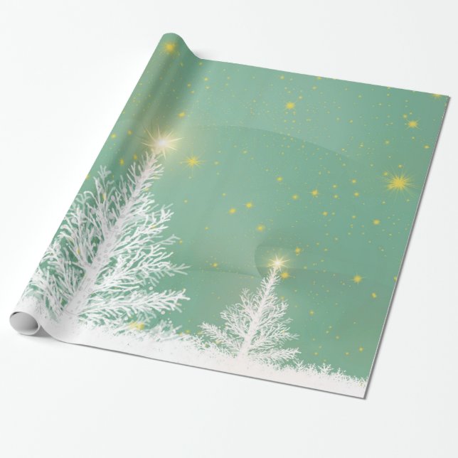 Papel De Presente Terra Maravilha da Árvore Natal (Desenrolado)