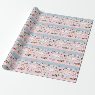 Papel De Presente Terra maravilhosa do inverno: um padrão de vilas f