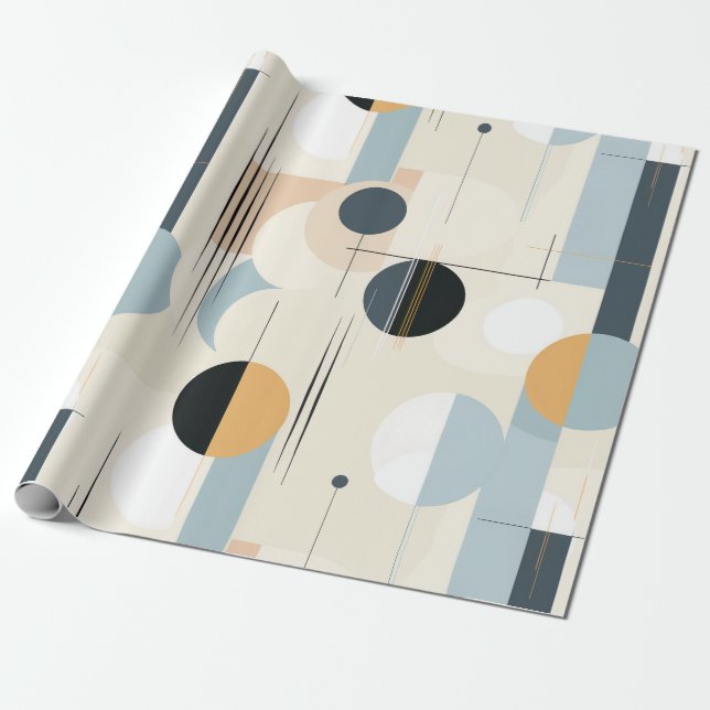 Papel De Presente Terra Moderna Abstrata Geométrica Neutra (1) (Desenrolado)