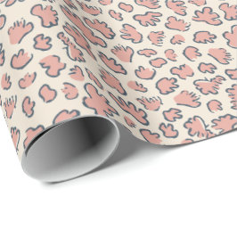 Papel De Presente Terraço de Pétala Orgânica | Moderno Bege Rosa