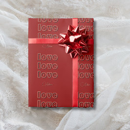 Papel De Presente Terracota Limpo Elegante 3 x Amor | Veludo Vermelh