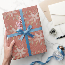 Papel De Presente Terracotta Blush Lace Watercolor