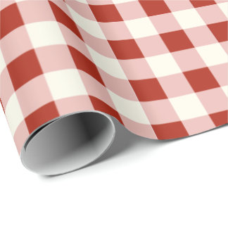 Papel De Presente Terracotta & Blush Pink Cottagecore Xadrez