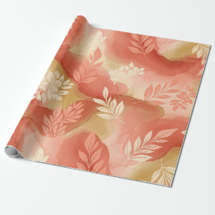 Papel De Presente Terracotta Botânica - Floral Terroso Quente (1)
