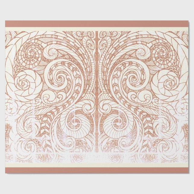 Papel De Presente Terracotta Botanical Swirl (Aberto)