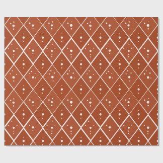 Papel De Presente Terracotta Diamante Escandinavo Minimalista Modern