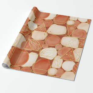 Papel De Presente Terracotta Geométrico - Mosaico de Arte de Linha D