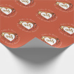 Papel De Presente Terracotta Heart Medallion<br><div class="desc">Isso não faz uma impressão ousada e agradável em homenagem ao seu/seu 9º aniversário de casamento em teracota e um emblema cardíaco e tudo.</div>
