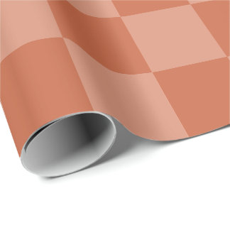 Papel De Presente Terracotta Praça Escuro e Praças Claras Personaliz