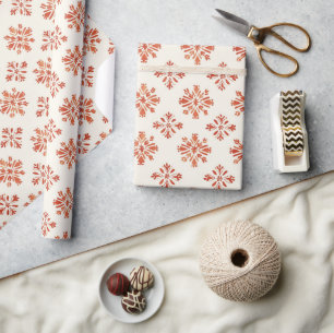 Papel De Presente Terracotta Snowflake Natal Natal