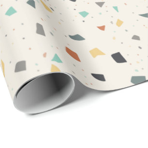 Papel De Presente Terrazzo Azulejo Confetti Estilo Moderno Tones Ter