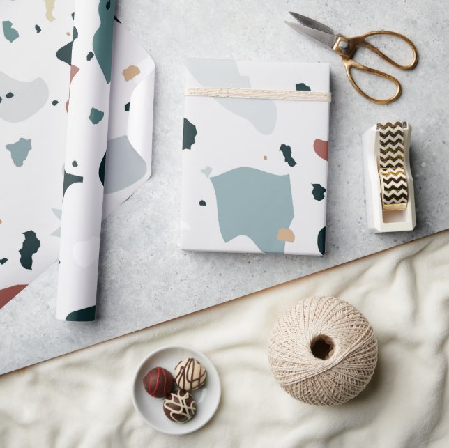 Papel De Presente Terrazzo Pattern (Artesanato)