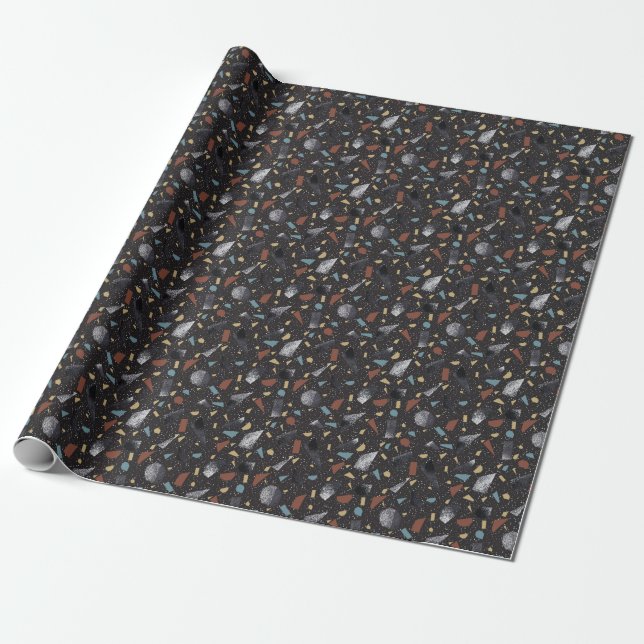 Papel De Presente Terrazzo Vintage Surface Design (Desenrolado)