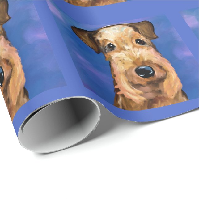 PAPEL DE PRESENTE TERRIER AIREDALE          (Ponta do rolo)