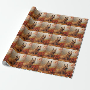 Papel De Presente Terrier Australiano na Queda de Folhas de Outono I