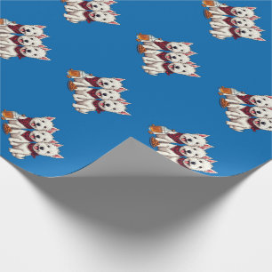Papel De Presente Terriers do West Highland, Lenço Escocês 
