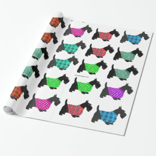 Papel De Presente Terriers Escoceses em Suéteres