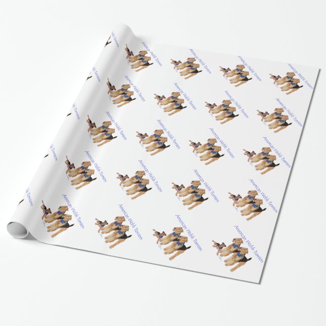 Papel De Presente Terriers Galeses Americanos (Desenrolado)