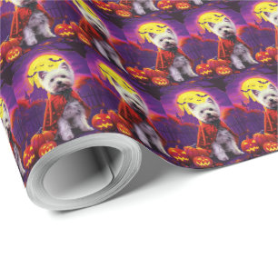 Papel De Presente Terror de Halloween West Highland White Terrier As