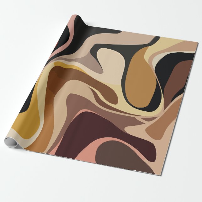 Papel De Presente Terthy Abstrato Swirl Art (Desenrolado)