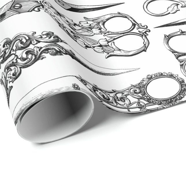 Papel De Presente Tesoura vitoriana de cabeleireiro elegante (Ponta do rolo)