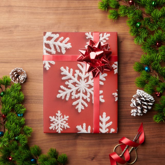 Papel De Presente Tesouro de Floco de Neve (Presente de Natal)