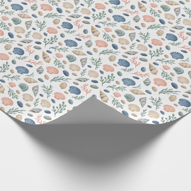 Papel De Presente Tesouros da Poça de Maré Concha Costeira (Ponta)