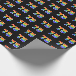 Papel De Presente Teste padrão "75" do espectro do arco-íris do