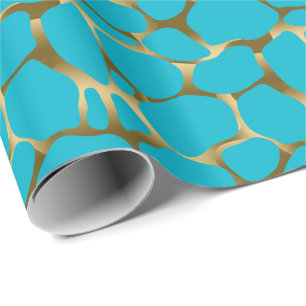 Papel De Presente Teste padrão abstrato do ouro e do leopardo do
