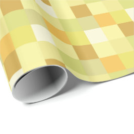 Papel De Presente Teste padrão amarelo e Dourado de Pixelated