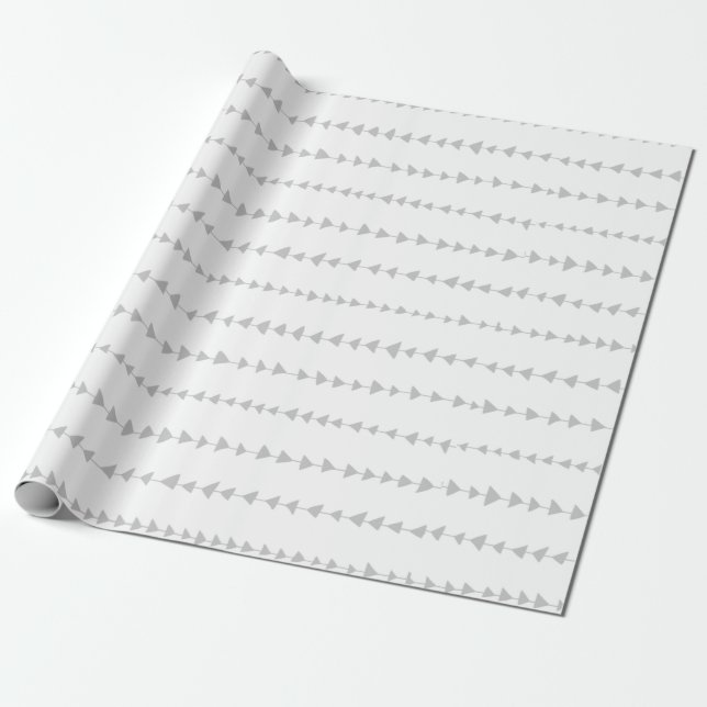 Papel De Presente Teste padrão asteca das setas do branco cinzento (Desenrolado)